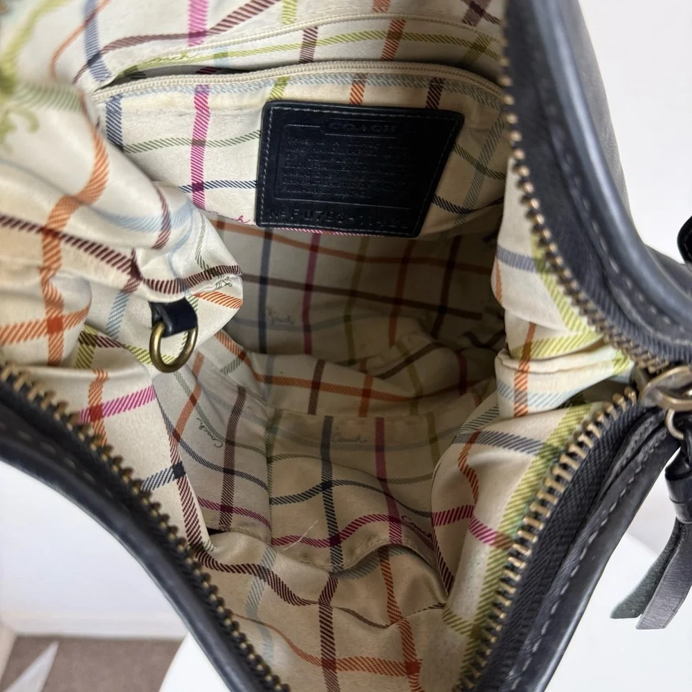 Coach Vintage Bleecker Tattersall Duffle Bucket Bag 11422 Black